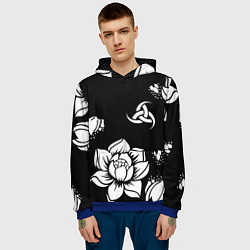 Толстовка-худи мужская Русская община символика розы, цвет: 3D-синий — фото 2