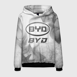 Толстовка-худи мужская BYD - white gradient, цвет: 3D-черный