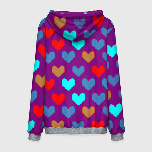 Мужская толстовка Among us неоновые сердца / 3D-Меланж – фото 2