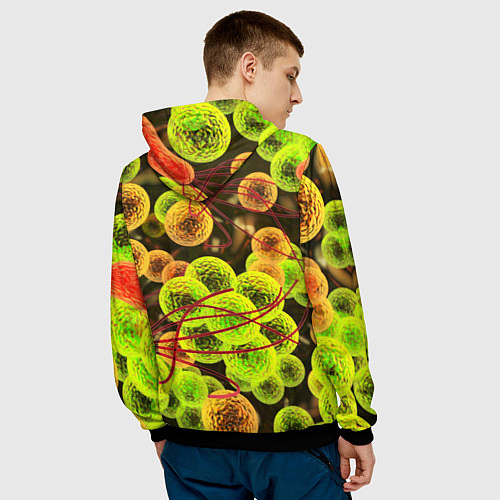 Мужская толстовка Вирусы текстура / 3D-Черный – фото 4