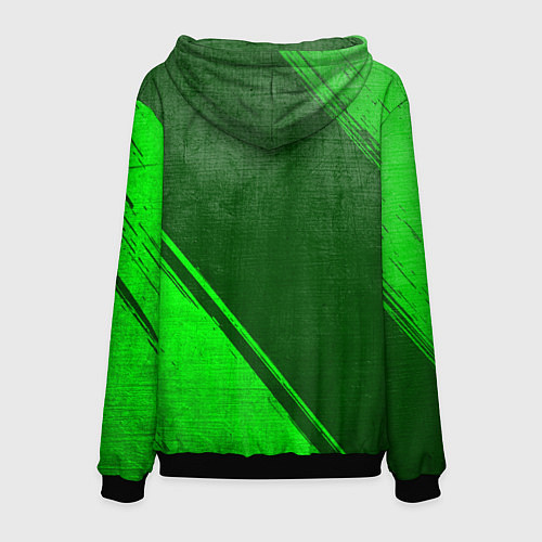 Мужская толстовка Red Hot Chili Peppers - green gradient вертикально / 3D-Черный – фото 2