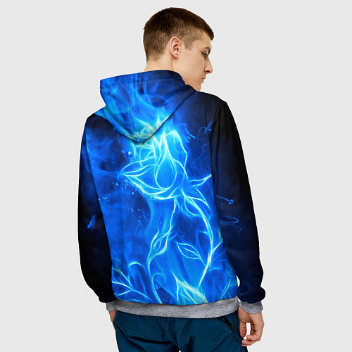 Мужская толстовка BMW flower flame / 3D-Меланж – фото 4