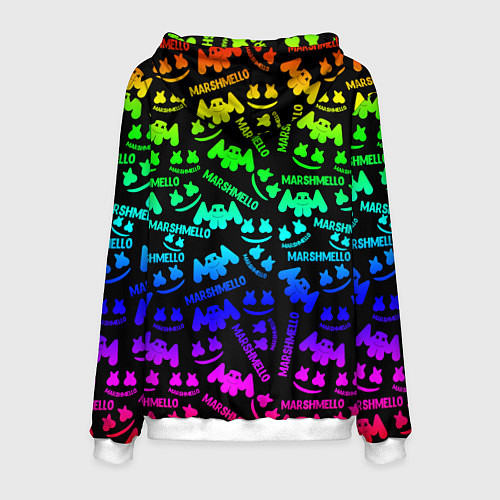 Мужская толстовка Marshmello neon steel pattern / 3D-Белый – фото 2