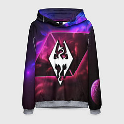 Толстовка-худи мужская The Elder Scrolls neon game, цвет: 3D-меланж