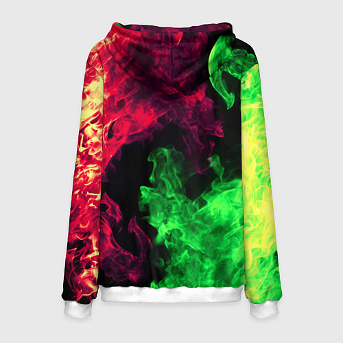 Мужская толстовка Half life битва огня кислотное лого / 3D-Белый – фото 2