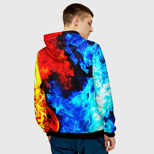 Мужская толстовка Халф лайф огненный стиль / 3D-Черный – фото 4