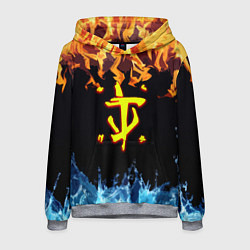 Толстовка-худи мужская Doom огонь и вода лого, цвет: 3D-меланж