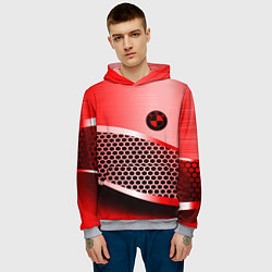 Толстовка-худи мужская BMW carbon texture, цвет: 3D-меланж — фото 2