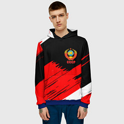Толстовка-худи мужская СССР краски абстрактные текстура, цвет: 3D-синий — фото 2