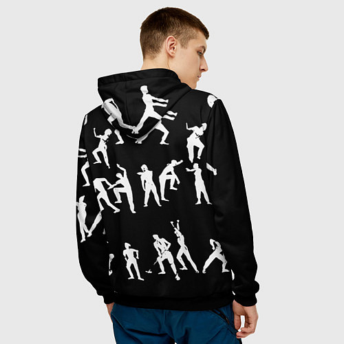 Мужская толстовка Silhouettes of moving people / 3D-Черный – фото 4