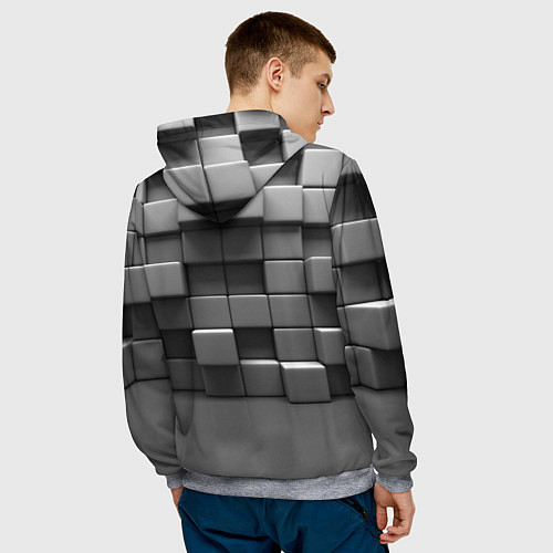 Мужская толстовка Текстура кубы / 3D-Меланж – фото 4