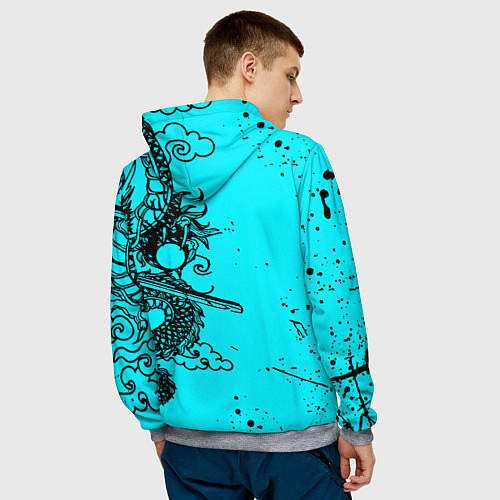 Мужская толстовка Quake текстура дракон / 3D-Меланж – фото 4