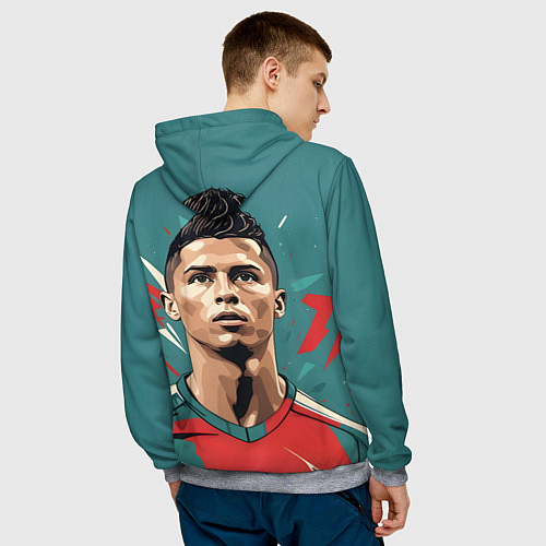 Мужская толстовка Футболист Рональдо / 3D-Меланж – фото 4