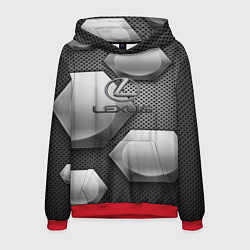 Толстовка-худи мужская Lexus карбон стиль, цвет: 3D-красный