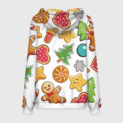 Мужская толстовка Новогодние сладости / 3D-Белый – фото 2