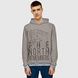 Толстовка-худи мужская The North Remembers game of thrones, цвет: 3D-меланж — фото 2