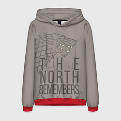 Толстовка-худи мужская The North Remembers game of thrones, цвет: 3D-красный