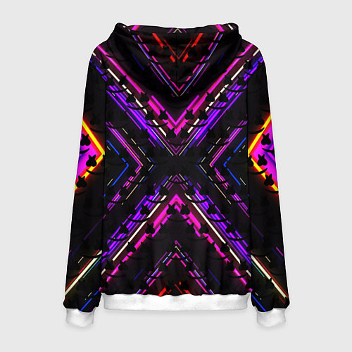 Мужская толстовка Marshmello geometry neon / 3D-Белый – фото 2