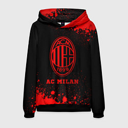 Толстовка-худи мужская AC Milan - red gradient, цвет: 3D-черный