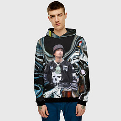 Толстовка-худи мужская Slava Marlow music artist, цвет: 3D-черный — фото 2