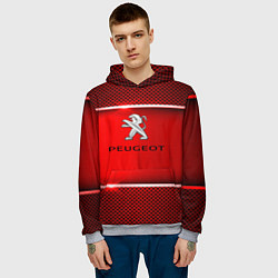 Толстовка-худи мужская Peugeot metal steel, цвет: 3D-меланж — фото 2