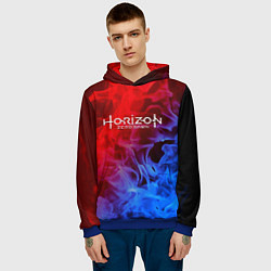 Толстовка-худи мужская Horizon zero dawn fire gradient, цвет: 3D-синий — фото 2