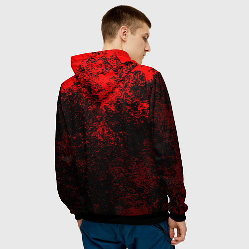 Мужская толстовка Half life красные краски / 3D-Черный – фото 4