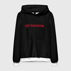 Толстовка-худи мужская Toyota red logo auto, цвет: 3D-белый