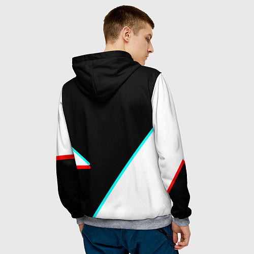 Мужская толстовка Among us geometry steel glitch / 3D-Меланж – фото 4