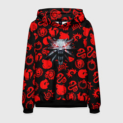 Толстовка-худи мужская The Witcher anime pattern, цвет: 3D-черный