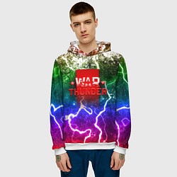 Толстовка-худи мужская Wartunder неоновые брызги красок, цвет: 3D-белый — фото 2