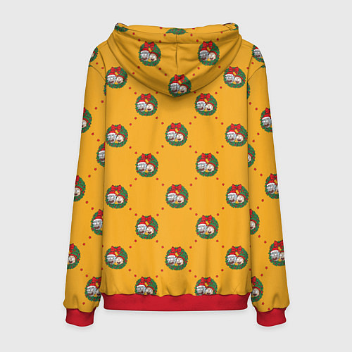 Мужская толстовка Рик и Морти Новый год паттерн / 3D-Красный – фото 2