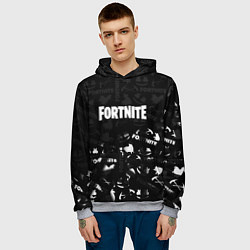 Толстовка-худи мужская Fortnite pattern black, цвет: 3D-меланж — фото 2