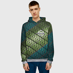 Толстовка-худи мужская Nissan авто текстура узор, цвет: 3D-меланж — фото 2