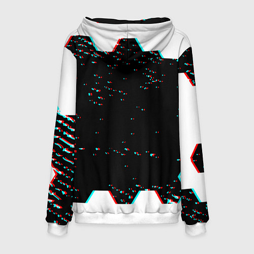 Мужская толстовка Doom hexagon glitch color / 3D-Белый – фото 2