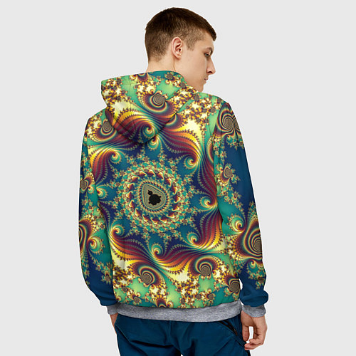 Мужская толстовка Оптический узор текстура / 3D-Меланж – фото 4