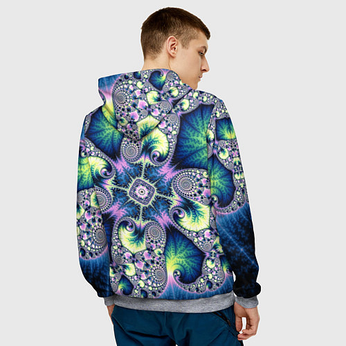 Мужская толстовка Оптический фрактал абстрактные узоры / 3D-Меланж – фото 4