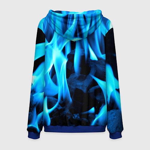 Мужская толстовка Синий огонь текстура / 3D-Синий – фото 2
