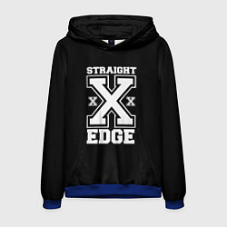 Толстовка-худи мужская Straight edge SXE, цвет: 3D-синий