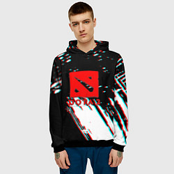 Толстовка-худи мужская Dota 2 glitch color, цвет: 3D-черный — фото 2