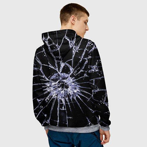 Мужская толстовка Джокер в мегаполисе - осколки / 3D-Меланж – фото 4