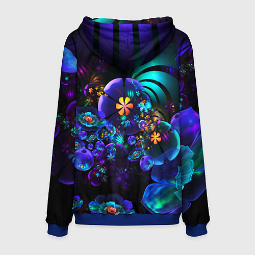 Мужская толстовка Оптический фрактальный цветок / 3D-Синий – фото 2
