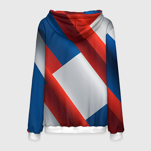 Мужская толстовка Цвета флага России, паттерн / 3D-Белый – фото 2