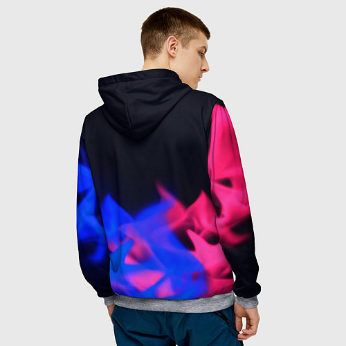 Мужская толстовка Sonic neon flame / 3D-Меланж – фото 4