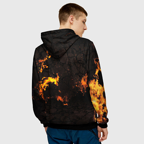 Мужская толстовка Doom fire / 3D-Черный – фото 4