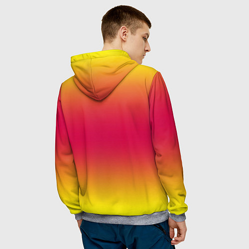 Мужская толстовка Персиковый градинет / 3D-Меланж – фото 4