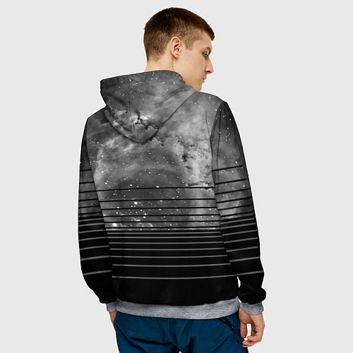 Мужская толстовка Звездное небо - Беби Йода / 3D-Меланж – фото 4