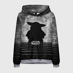 Толстовка-худи мужская Звездное небо - Беби Йода, цвет: 3D-меланж