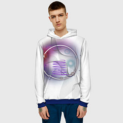 Толстовка-худи мужская Абстракция - круг, цвет: 3D-синий — фото 2
