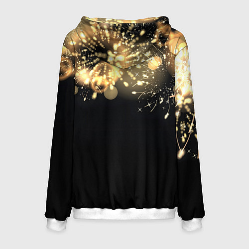 Мужская толстовка 2025 год - змея и новогодний салют / 3D-Белый – фото 2